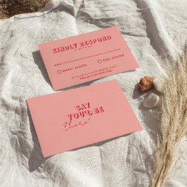 Retro farbenfroher Spaß Funky Bold einzigartige Ho RSVP Karte