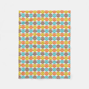 Retro farbenfrohes Punkte-Muster Fleecedecke