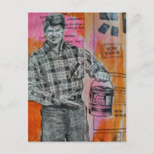 Retro-Farbenmann-Collage Postkarte (Vorderseite)