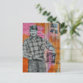 Retro-Farbenmann-Collage Postkarte (Stehend Vorderseite)
