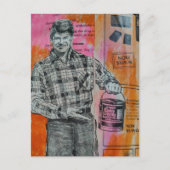 Retro-Farbenmann-Collage Postkarte (Vorderseite)