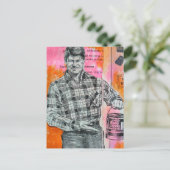 Retro-Farbenmann-Collage Postkarte (Stehend Vorderseite)