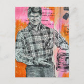 Retro-Farbenmann-Collage Postkarte (Vorderseite)