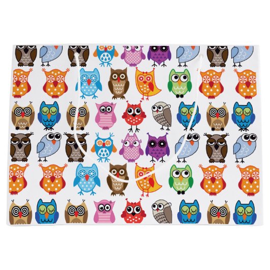 Retro Farbeulen-Muster Große Geschenktüte (Vorderseite)