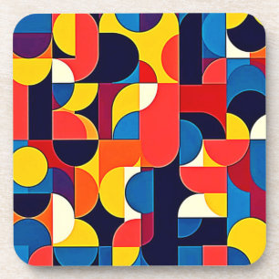 Retro-Farbfeld-Geometrie-Kunst Getränkeuntersetzer