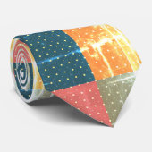 Retro-Farbfeld-Polka-Punkt Krawatte (Gerollt)