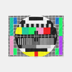 Retro Farbfernsehtestschirm Fleecedecke