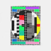 Retro Farbfernsehtestschirm Fleecedecke (Vorderseite)