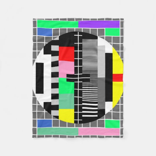 Retro Farbfernsehtestschirm Fleecedecke (Vorderseite)