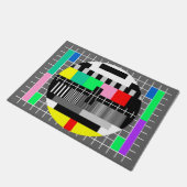 Retro Farbfernsehtestschirm Fußmatte (Schrägansicht)