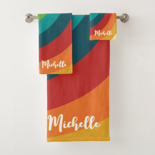 Retro farbig badhandtuch set (Insitu)