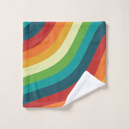 Retro farbig badhandtuch set (Waschlappen)