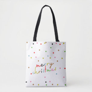 retro FARBIG Punkte FROHE WEIHNACHTEN Feiertag Tasche