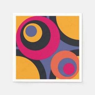 Retro-farbige abstrakte Kunst der Fünfzigerjahre Serviette
