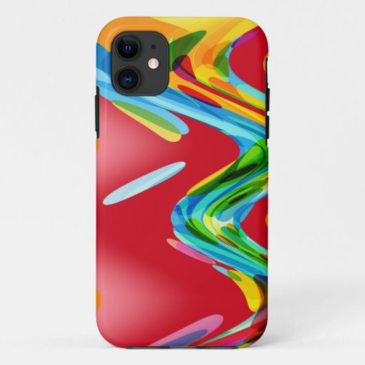 Retro-farbige abstrakte Kunstgestaltung 2 Case-Mate iPhone Hülle (Rückseite)