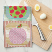 Retro-farbige Apple-Patchwork-Quilt Geschirrtuch (Viertel Falte)