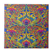 Retro-farbige Art Nouveau-Muster Fliese (Vorderseite)