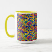 Retro-farbige Art Nouveau-Muster Tasse (Links)