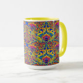Retro-farbige Art Nouveau-Muster Tasse (VorderseiteRechts)