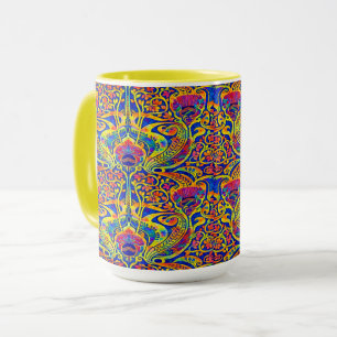 Retro-farbige Art Nouveau-Muster Tasse
