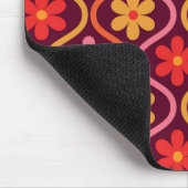 Retro-Farbige Blume auf dem Vintagen Ogee-Muster Mousepad (Ecke)