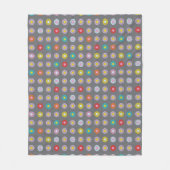 Retro-farbige Blume Fleecedecke (Vorderseite)