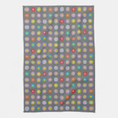 Retro-farbige Blume Geschirrtuch (Vertikal)