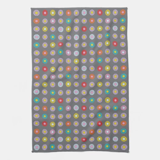 Retro-farbige Blume Geschirrtuch (Vertikal)