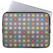 Retro-farbige Blume Laptopschutzhülle (Vorderseite)