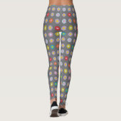 Retro-farbige Blume Leggings (Rückseite)