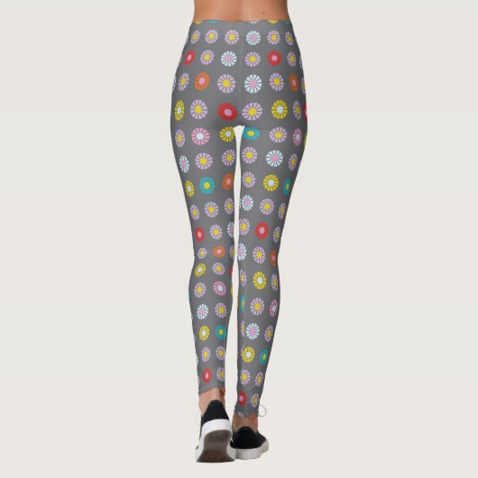 Retro-farbige Blume Leggings (Rückseite)