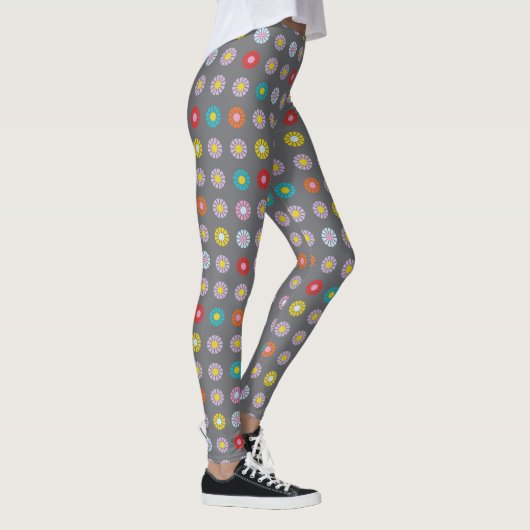 Retro-farbige Blume Leggings (Rechts)