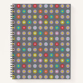 Retro-farbige Blume Notizblock (Vorderseite)