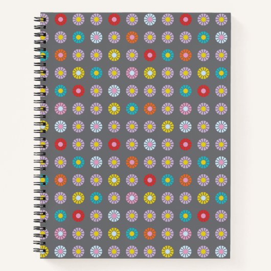 Retro-farbige Blume Notizblock (Vorderseite)
