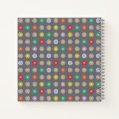 Retro-farbige Blume Notizblock (Rückseite)