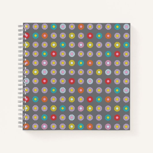 Retro-farbige Blume Notizblock (Vorderseite)
