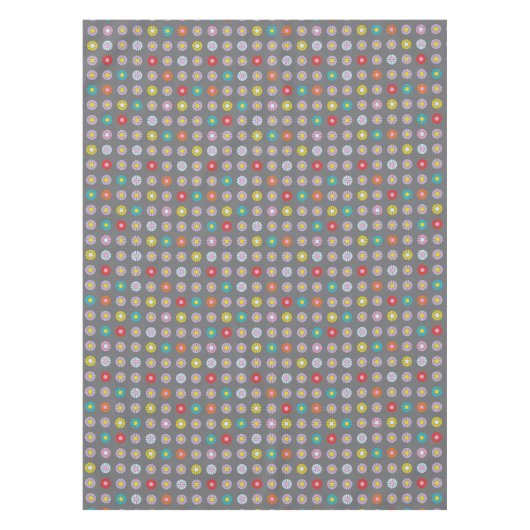 Retro-farbige Blume Tischdecke (Vorderseite)