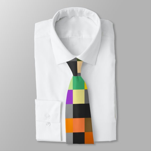 Retro-farbige Checkerboard-Krawatte Krawatte (Gebunden)