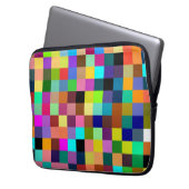Retro-farbige Checkerboard Laptopschutzhülle (Vorderseite Links)
