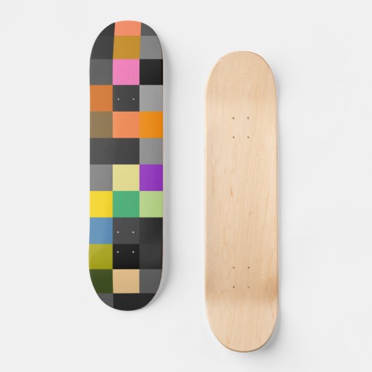 Retro-farbige Checkerboard Skateboard (Vorderseite)