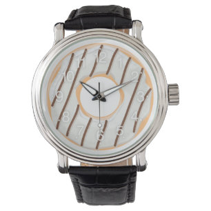 Retro-farbige Donut-Muster Minimalist Party-Spaß Armbanduhr