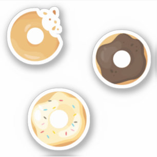 Retro-farbige Donut-Muster Minimalist Party-Spaß Aufkleber