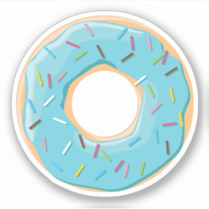 Retro-farbige Donut-Muster Minimalist Party-Spaß Aufkleber