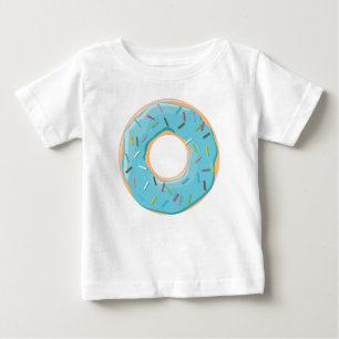 Retro-farbige Donut-Muster Minimalist Party-Spaß Baby T-shirt