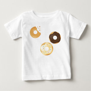 Retro-farbige Donut-Muster Minimalist Party-Spaß Baby T-shirt