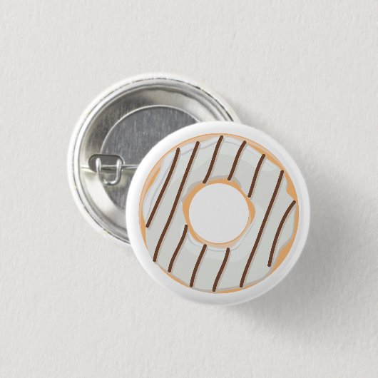 Retro-farbige Donut-Muster Minimalist Party-Spaß Button (Vorne & Hinten)