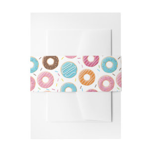 Retro-farbige Donut-Muster Minimalist Party-Spaß Einladungsbanderole