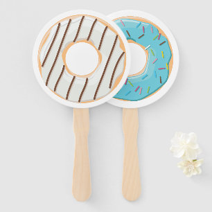 Retro-farbige Donut-Muster Minimalist Party-Spaß Fächer