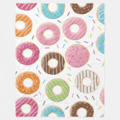 Retro-farbige Donut-Muster Minimalist Party-Spaß Fleecedecke (Vorderseite)