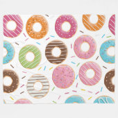 Retro-farbige Donut-Muster Minimalist Party-Spaß Fleecedecke (Vorderseite (Horizontal))